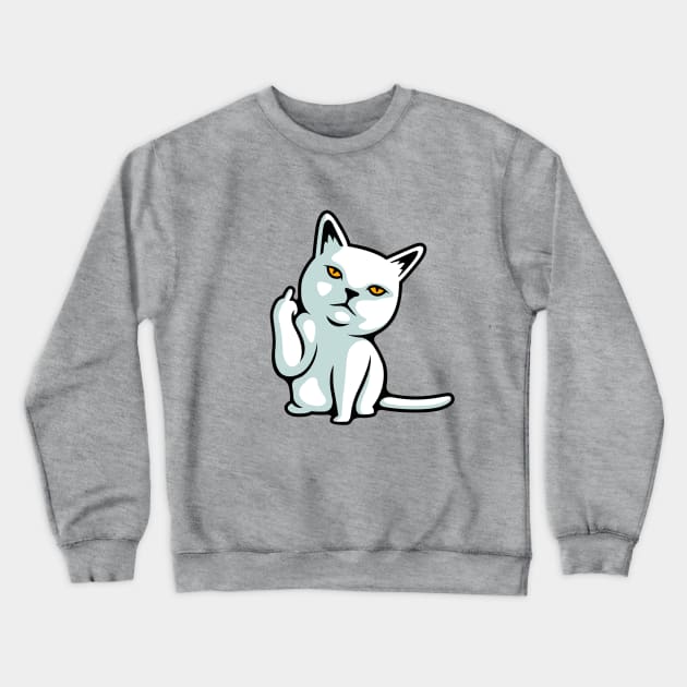 FU cat funny rude hand gesture Crewneck Sweatshirt by pickledpossums